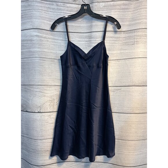 Brochu Walker Navy Spaghetti Strap Silk Dress P/XS - Picture 2 of 3